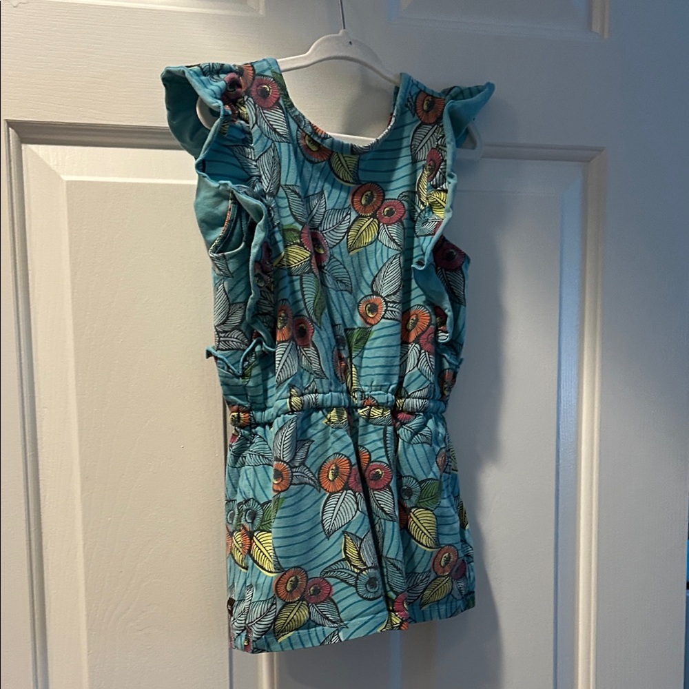 Tea Collection Blue Floral Kids One Piece
